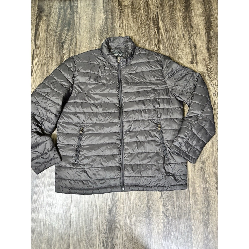 Kenneth Cole Awearness Puffer Jacket Mens XXL Black Coat Packable Lightweight